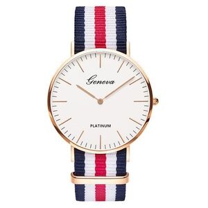 *BRUNA* Blue x Red Striped Fashion Quartz Watch